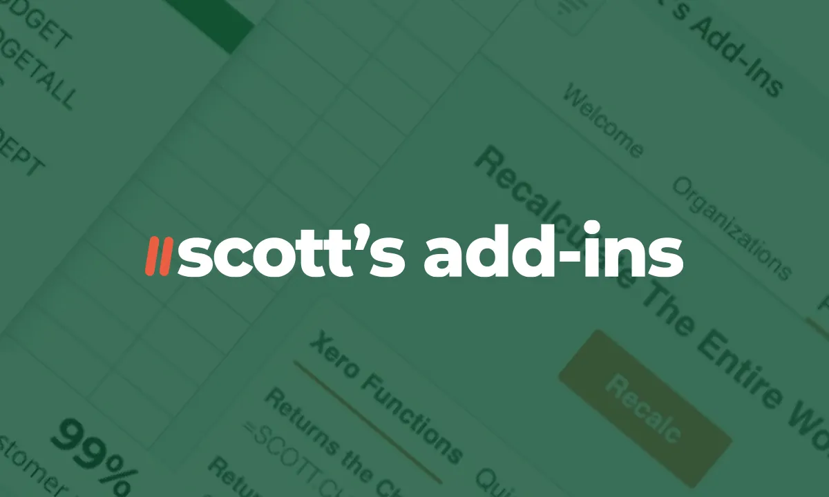 SaaS Case Study: Building Scott’s Add-Ins  – Excel-based reporting for Xero & QuickBooks